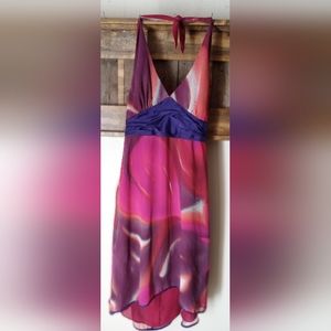 Mica Multicolor Halter Dress Sz 8